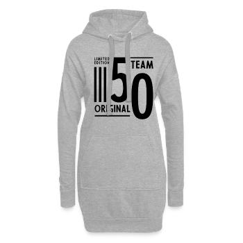 50 Jahre alt - 50. Geburtstag lustiges Geschenk - Hoodie-Kleid - Grau meliert - Vorne