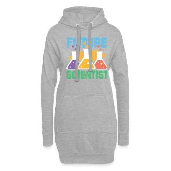 Atome de science science - Sweat-shirt à capuche long Femme - gris chiné - Devant