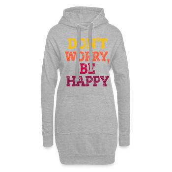 DON'T WORRY, BE HAPPY. - Hoodie-Kleid - Grau meliert - Vorne