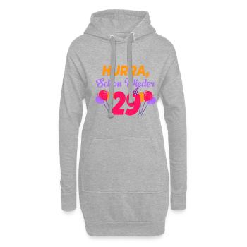 Geschenk 30 Geburtstag - lustig Spruch - Hoodie-Kleid - Grau meliert - Vorne