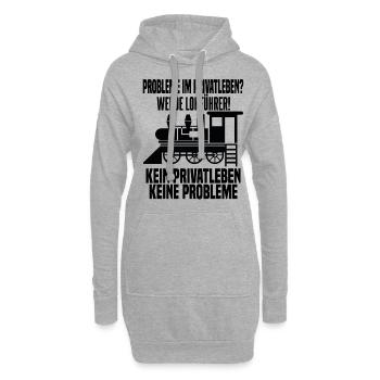 Eisenbahn Damplok Eisenbahner Zugführer - Hoodie-Kleid - Grau meliert - Vorne