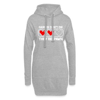 Gamer Geschenk Teenager Jungen Mädchen - Hoodie-Kleid - Grau meliert - Vorne