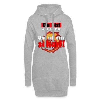 Du bist was du isst ich esse scharf chili Spruch - Hoodie-Kleid - Grau meliert - Vorne