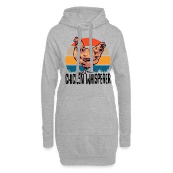 Éleveur de poulets Sort Poulet Whisperer - Sweat-shirt à capuche long Femme - gris chiné - Devant