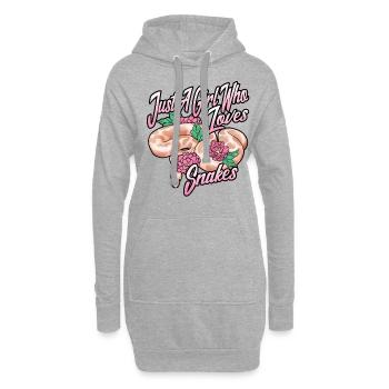 Just A Girl Who Loves Snakes - Schlange Terrarium - Hoodie-Kleid - Grau meliert - Vorne