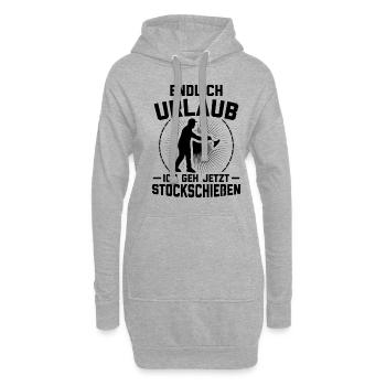 Endlich Urlaub Ich Geh Stockschießen Eisstock - Hoodie-Kleid - Grau meliert - Vorne