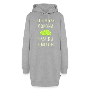 Corona Limetten Spruch - Hoodie-Kleid - Grau meliert - Vorne