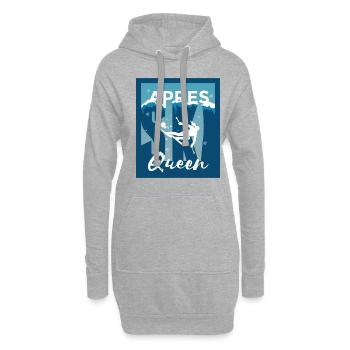 Ski Queen Ski Königin Skifahren Geschenk - Hoodie-Kleid - Grau meliert - Vorne