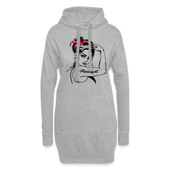 Analystin Rosie The Riveter - Hoodie-Kleid - Grau meliert - Vorne