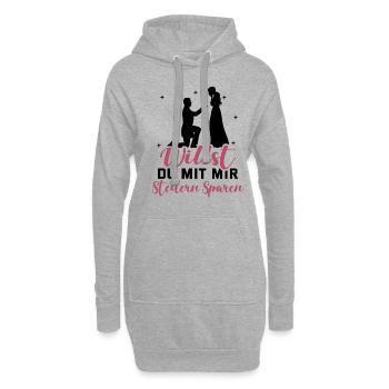 Heiratsantrag Willst Du Mit Mir Steuern Sparen Hei - Hoodie-Kleid - Grau meliert - Vorne