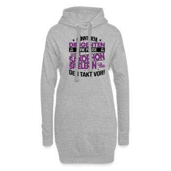 Saxophonistin Saxophon Blasmusik Sprüche Geschenk - Hoodie-Kleid - Grau meliert - Vorne