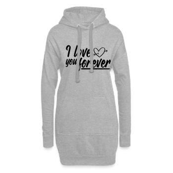 Saint-Valentin cadeau - Sweat-shirt à capuche long Femme - gris chiné - Devant