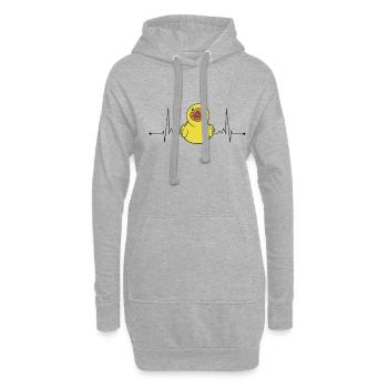 Ente Herzschlag Enten Gummiente Puls Entchen - Hoodie-Kleid - Grau meliert - Vorne