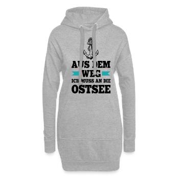 Urlaub Aus Dem Weg Ich Muss An Die Ostsee Strand A - Hoodie-Kleid - Grau meliert - Vorne