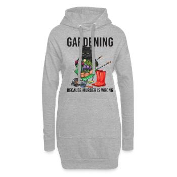 Gardening Because Murder Is Wrong - Hoodie Dress - heather grey - Front