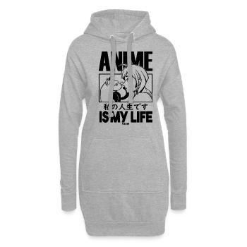 Animaux de compagnie Manga Anime - Sweat-shirt à capuche long Femme - gris chiné - Devant