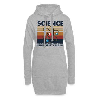Science Making Religion Look Stupid Vintage Retro - Hoodie-Kleid - Grau meliert - Vorne