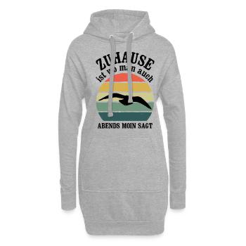 Ostsee Zuhause Ist Wo Man Auch Abends Moin Sagt No - Hoodie-Kleid - Grau meliert - Vorne