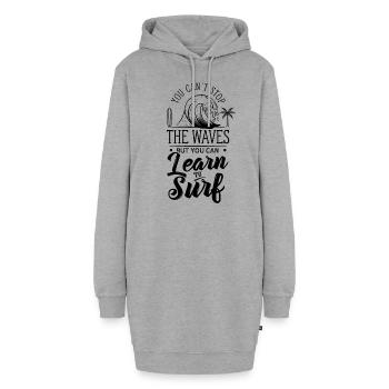 Vous pouvez apprendre Surf surfeur - Sweat-shirt à capuche long Femme - gris chiné - Devant