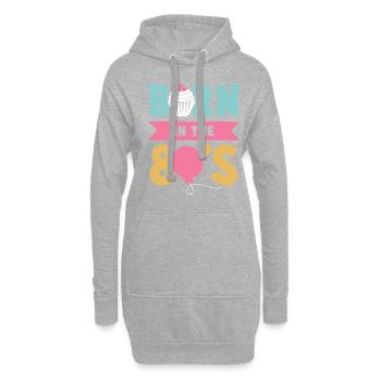 80 années 80 - Sweat-shirt à capuche long Femme - gris chiné - Devant