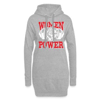 gymnase de puissance des femmes - Sweat-shirt à capuche long Femme - gris chiné - Devant
