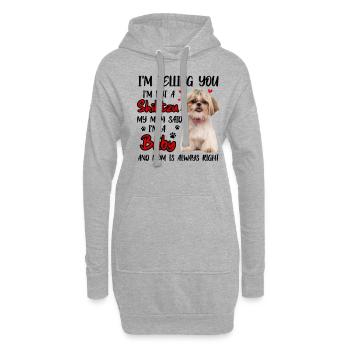 Shih Tzu Baby Mom Is Always Right Funny - Sweat-shirt à capuche long Femme - gris chiné - Devant
