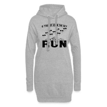 Parachutistes If You See Us In The Sky Run - Sweat-shirt à capuche long Femme - gris chiné - Devant