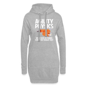Dog agility physics, agility dog - Sweat-shirt à capuche long Femme - gris chiné - Devant