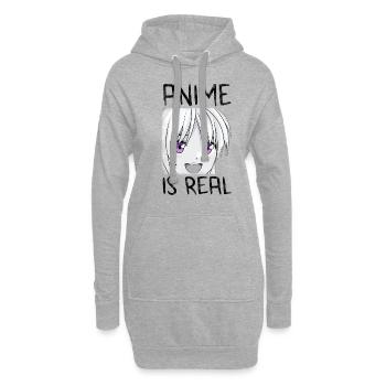 Cadeau d'anime - Sweat-shirt à capuche long Femme - gris chiné - Devant