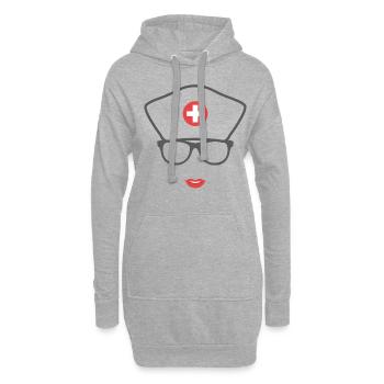 Krankenschwester Nurse Geschenk Geburtstag lustig - Hoodie-Kleid - Grau meliert - Vorne