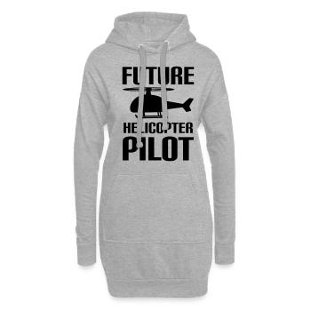 Future Helicopter Pilot Familie Kinder Piloten - Hoodie-Kleid - Grau meliert - Vorne