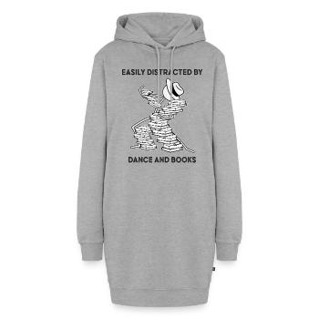 Dance and Books Definition Bookworm Reader Books - Hoodie Dress - heather grey - Front
