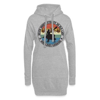 Kayaking Lady Vintage Sunset - Hoodie-Kleid - Grau meliert - Vorne