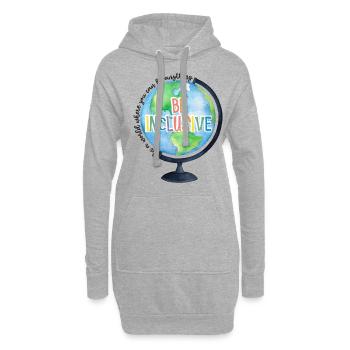 In A World You Can Be Anything Be Inclusive - Hoodie-Kleid - Grau meliert - Vorne