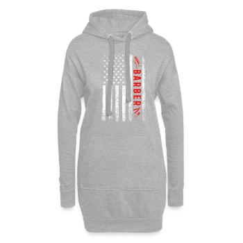 barber American Flag, haridresser barbershop - Hoodie-Kleid - Grau meliert - Vorne