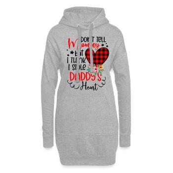Don't Tell Mommy I Stole Daddy's Heart Baby - Hoodie-Kleid - Grau meliert - Vorne