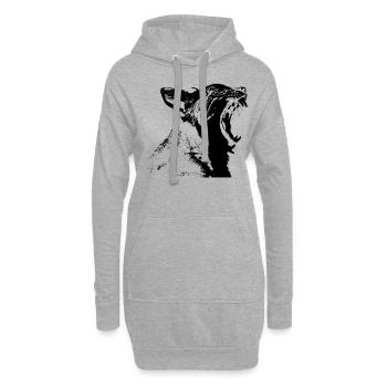 Lynx motif chat sauvage motif de lynx chat - Sweat-shirt à capuche long Femme - gris chiné - Devant