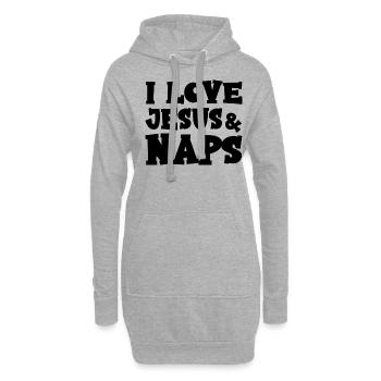 I Love Jesus & Naps Baby Bodysuit - Sweat-shirt à capuche long Femme - gris chiné - Devant