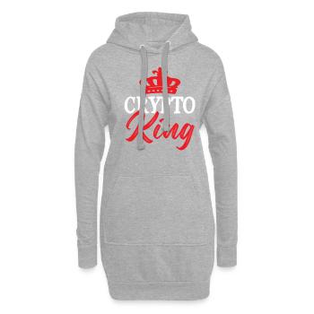 bitcoin crypto könig - Sweat-shirt à capuche long Femme - gris chiné - Devant