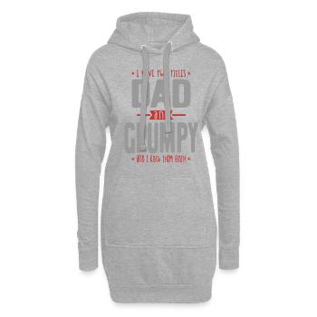 Ich habe zwei Titel Papa und Grumpy | Vater und Opa - Hoodie-Kleid - Grau meliert - Vorne