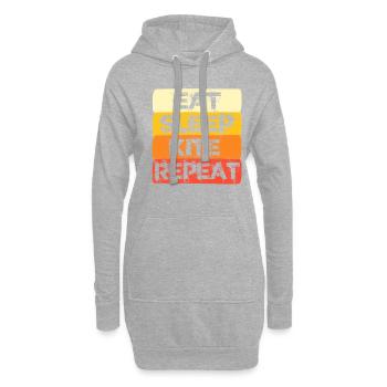 kite surfing retro - Hoodie-Kleid - Grau meliert - Vorne