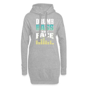 drum and bass spruch - Sweat-shirt à capuche long Femme - gris chiné - Devant