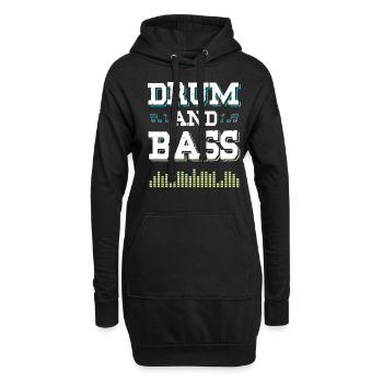 drum and bass spruch - Hoodie-Kleid - Schwarz - Vorne