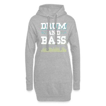 drum and bass spruch - Sweat-shirt à capuche long Femme - gris chiné - Devant