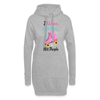 Patins Patinage Patins à roulettes Patin à roues alignées Inliner - Sweat-shirt à capuche long Femme - gris chiné - Devant