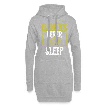 Le gamer ne dort pas - Sweat-shirt à capuche long Femme - gris chiné - Devant