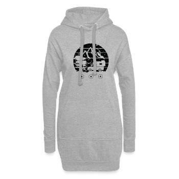 Pickup Cabine de camping vintage Camping - Sweat-shirt à capuche long Femme - gris chiné - Devant