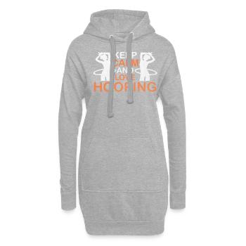 Keep Calm And Love Hooping Hulahoop Hula Sport - Hoodie-Kleid - Grau meliert - Vorne