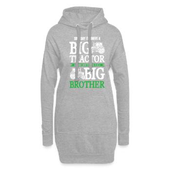 großer traktor großer bruder - Hoodie-Kleid - Grau meliert - Vorne