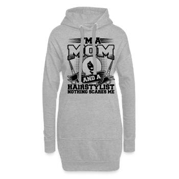 Je suis maman et un tyliste Nothing Scares Me - Sweat-shirt à capuche long Femme - gris chiné - Devant